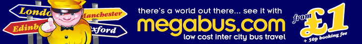 megabus.com inter city travel from 1 + 50p booking fee